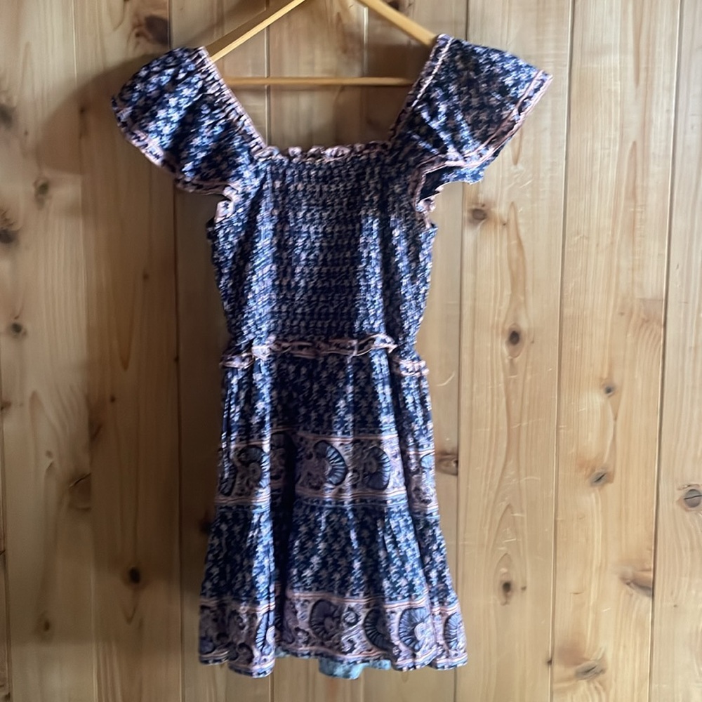 Sea New York Navy and Beige Smocked Mini Dress - Picture 8 of 8